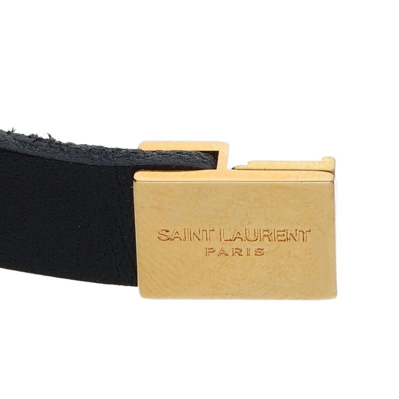 Saint Laurent Paris Ysllogo Leather Bracelet — view 3