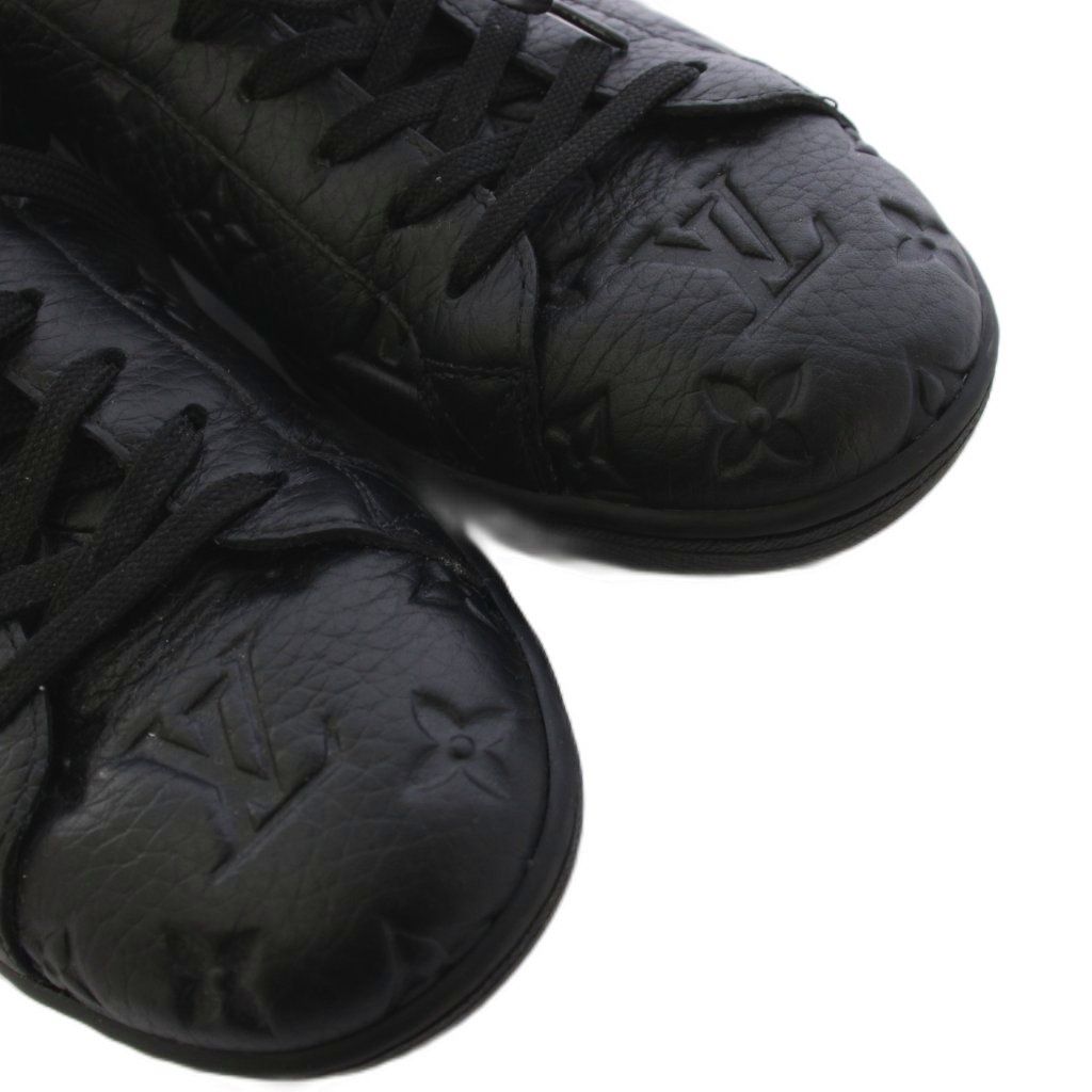 Louis Vuitton Luxembourg Line Monogram Eclipse Sneakers Shoes Leather 7 Black YT — view 3