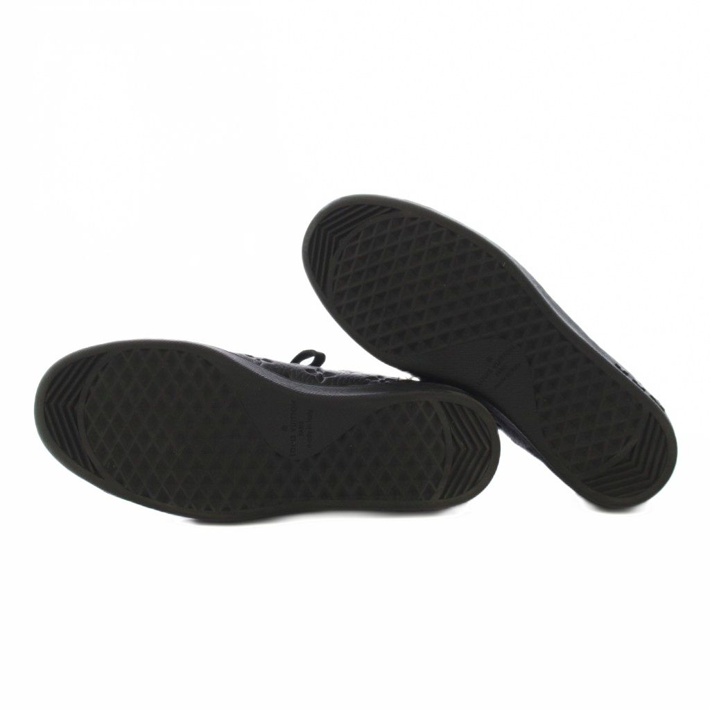 Louis Vuitton Luxembourg Line Monogram Eclipse Sneakers Shoes Leather 7 Black YT — view 6