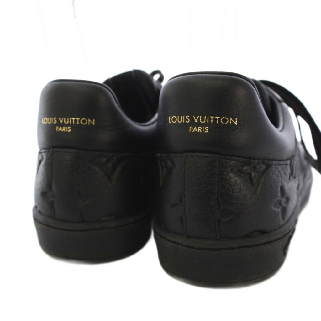 Louis Vuitton Luxembourg Line Monogram Eclipse Sneakers Shoes Leather 7 Black YT — view 4