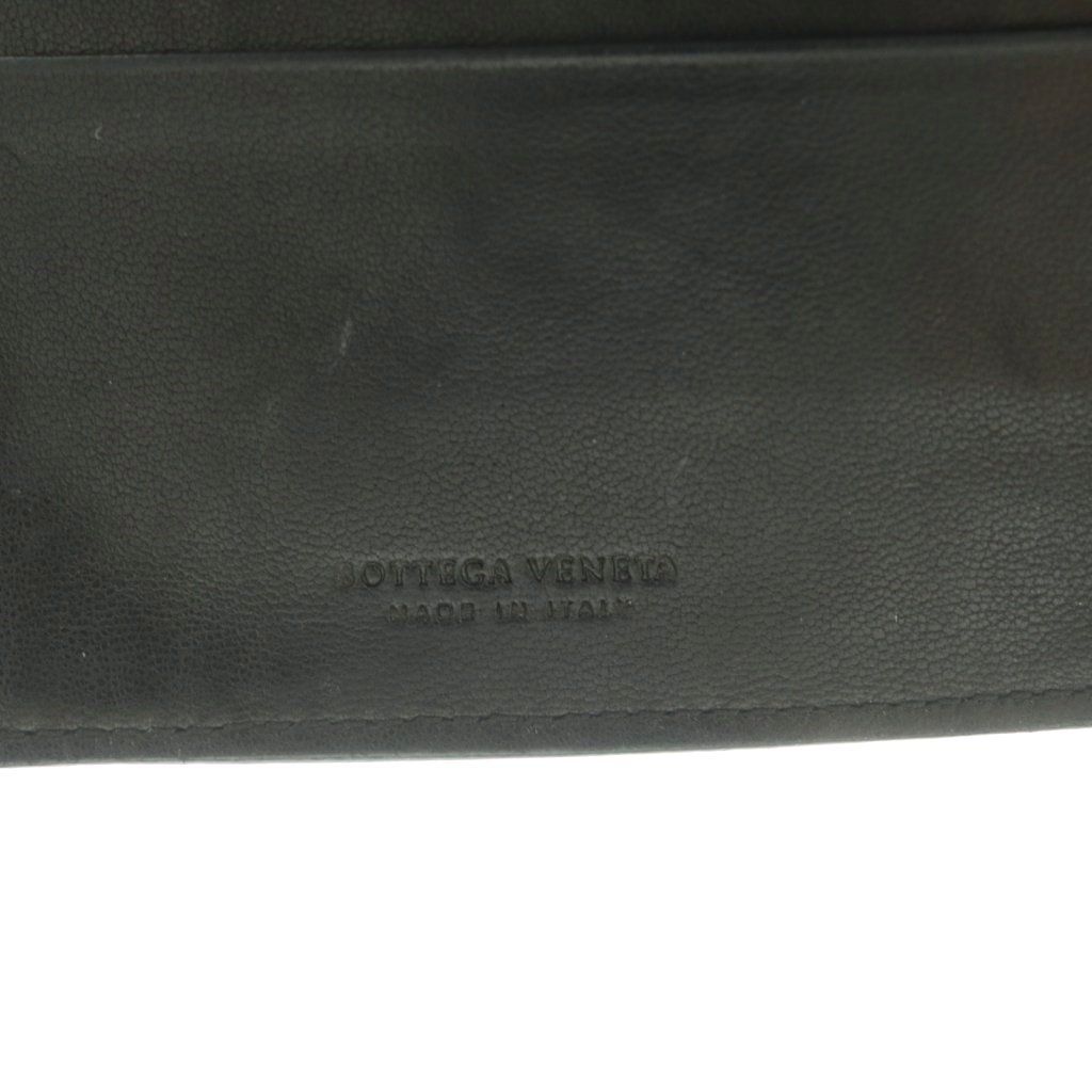 Bottega Veneta Intrecciato Wallet Bifold Coin Purse Leather Black — view 8