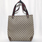 Gucci GG Supreme Sherry Line Leather Brown Tote Vintage — view 2
