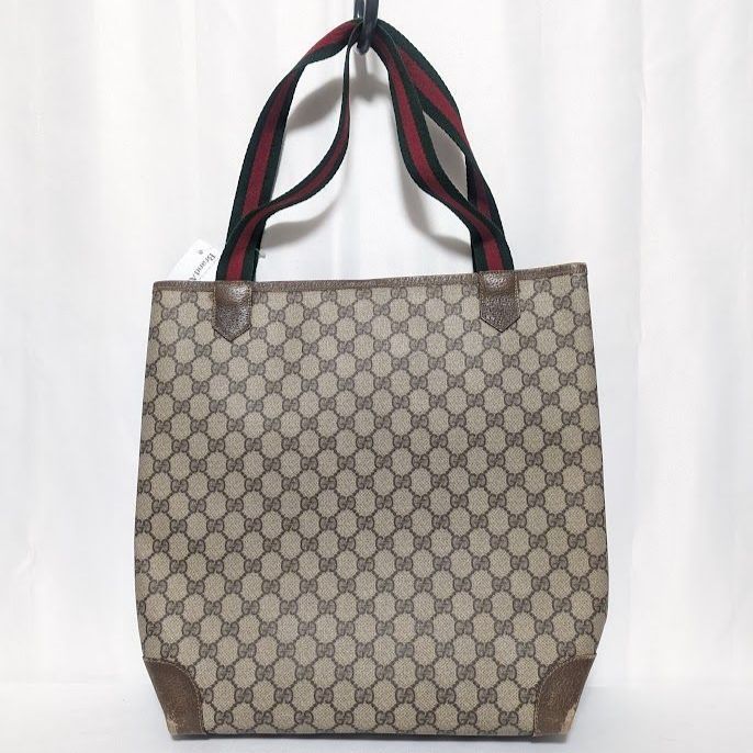 Gucci GG Supreme Sherry Line Leather Brown Tote Vintage — view 2