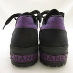 Chanel CC Logo Thick Sole Sneakers Purple 36 — view 4