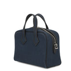 Hermes Victoria 3 Fourre Tout Mini Black Blue Saffiano Silver Swift Toile — view 2