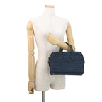 Hermes Victoria 3 Fourre Tout Mini Black Blue Saffiano Silver Swift Toile — view 4
