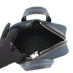Hermes Victoria 3 Fourre Tout Mini Black Blue Saffiano Silver Swift Toile — view 7