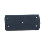 Hermes Victoria 3 Fourre Tout Mini Black Blue Saffiano Silver Swift Toile — view 3