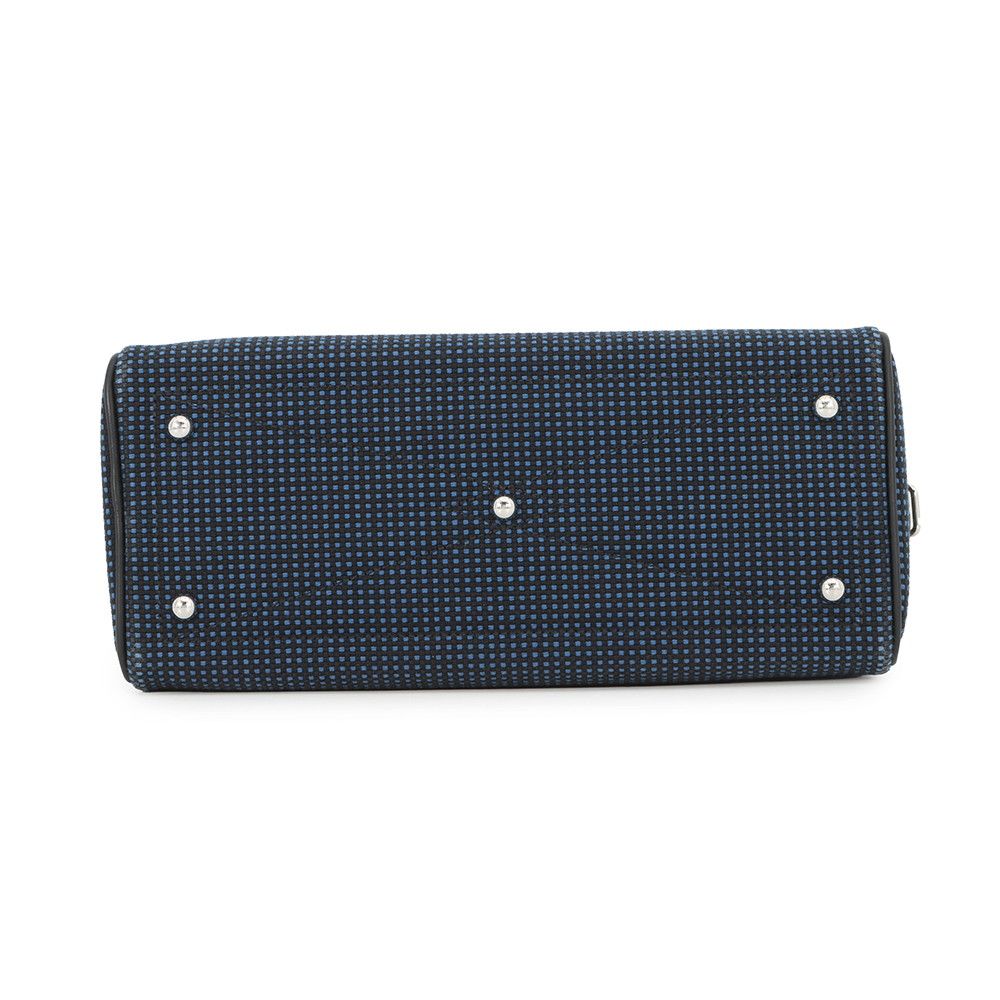 Hermes Victoria 3 Fourre Tout Mini Black Blue Saffiano Silver Swift Toile — view 3