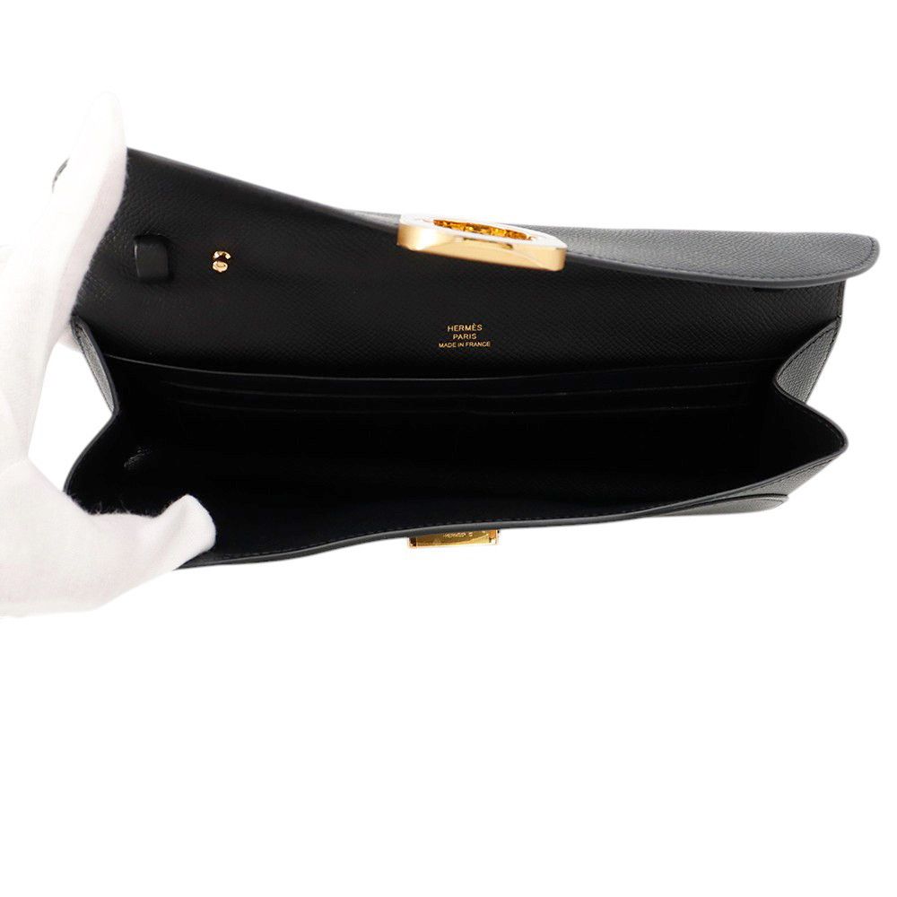 Hermes Wallet Chaine D'ancre to Go Black Gold Epsom — view 5