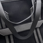 Hermes Tote Pure Sangle Black Gray Silver Toile Military Taurillon Clemence — view 9