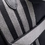 Hermes Tote Pure Sangle Black Gray Silver Toile Military Taurillon Clemence — view 7