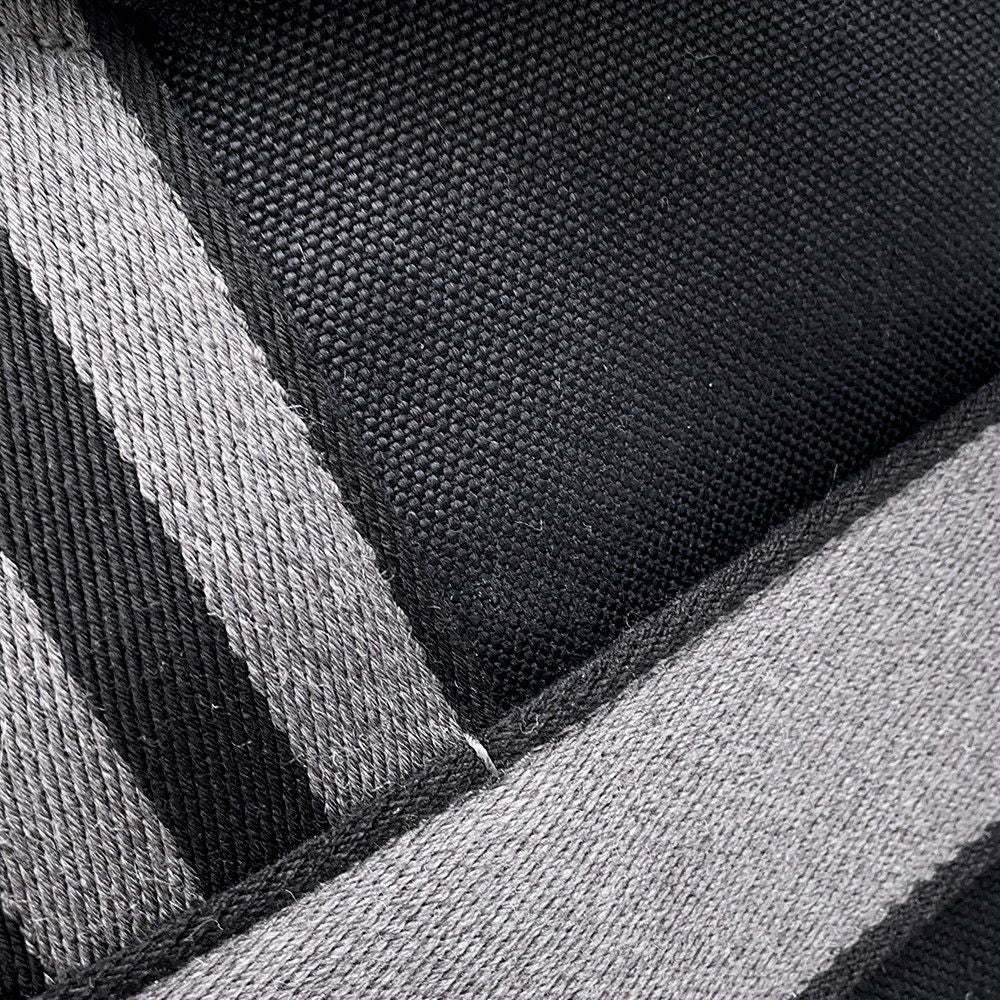 Hermes Tote Pure Sangle Black Gray Silver Toile Military Taurillon Clemence — view 8