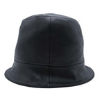 Hermes Lambskin Bucket Hat Short Brim Leather Hat 58 cm Black — view 3