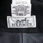 Hermes Lambskin Bucket Hat Short Brim Leather Hat 58 cm Black — view 5