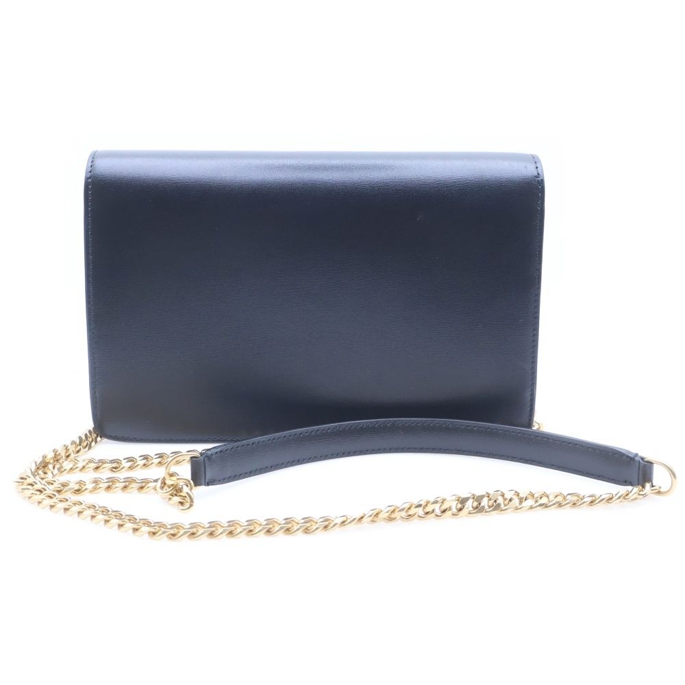 Celine Triomphe Margot Chain Shoulder Bag Black Leather Gold — view 2