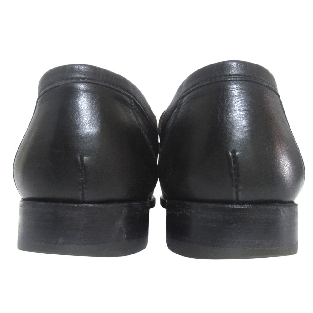 Hermes Constance H Logo Buckle Leather Loafers Shoes 39 Black Silver — view 3