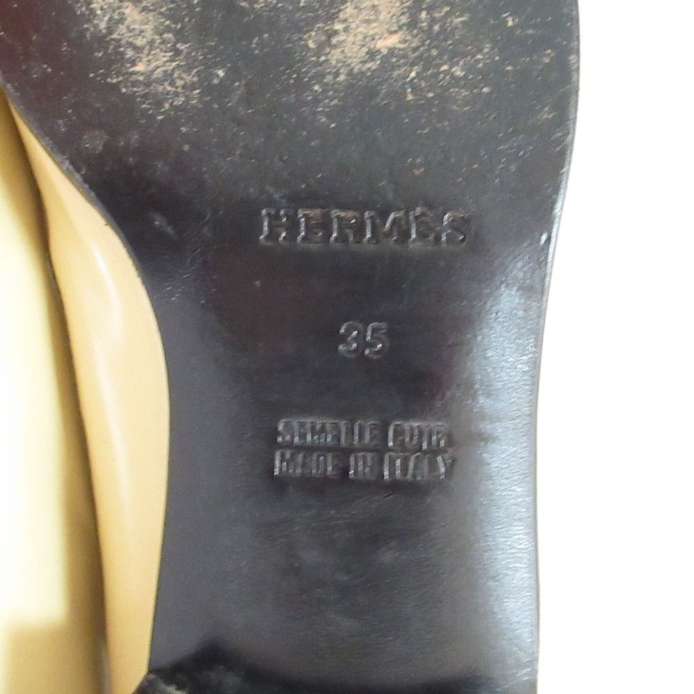 Hermes Destin Kelly Loafers Shoes 35 Beige — view 8