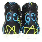 Gucci Ghost Print Leather High Cut Sneakers Shoes 35.5 Black — view 3