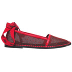 Dior Nicely-d J'adior Ribbon Strap Espadrilles Flat Shoes 37 Red — view 2