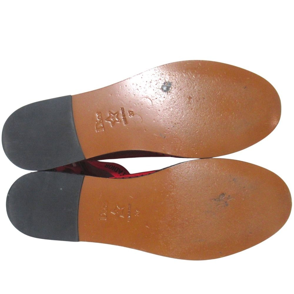 Dior Nicely-d J'adior Ribbon Strap Espadrilles Flat Shoes 37 Red — view 7