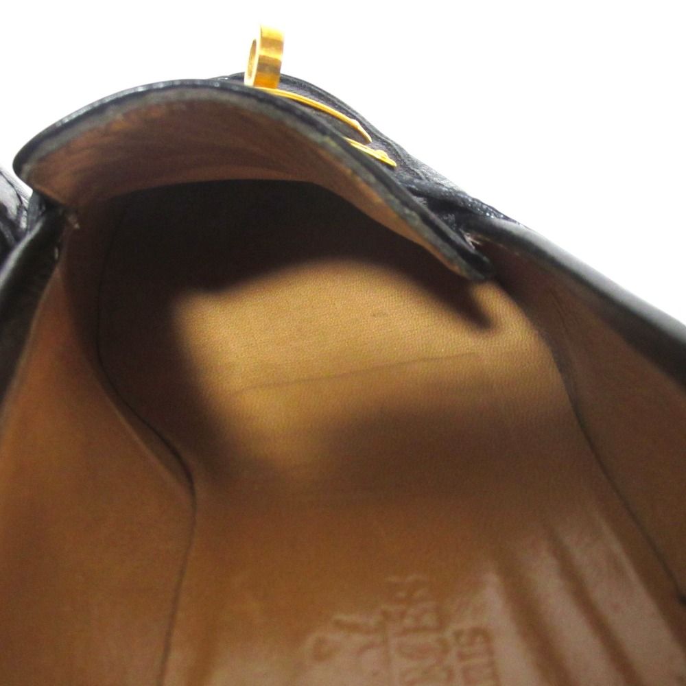 Hermes Kelly Loafers Shoes 35.5 Black Gold — view 7