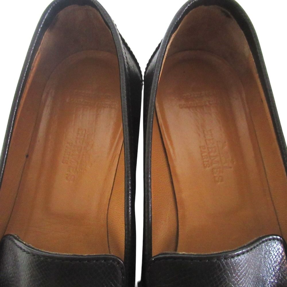 Hermes Kelly Loafers Shoes 35.5 Black Gold — view 5