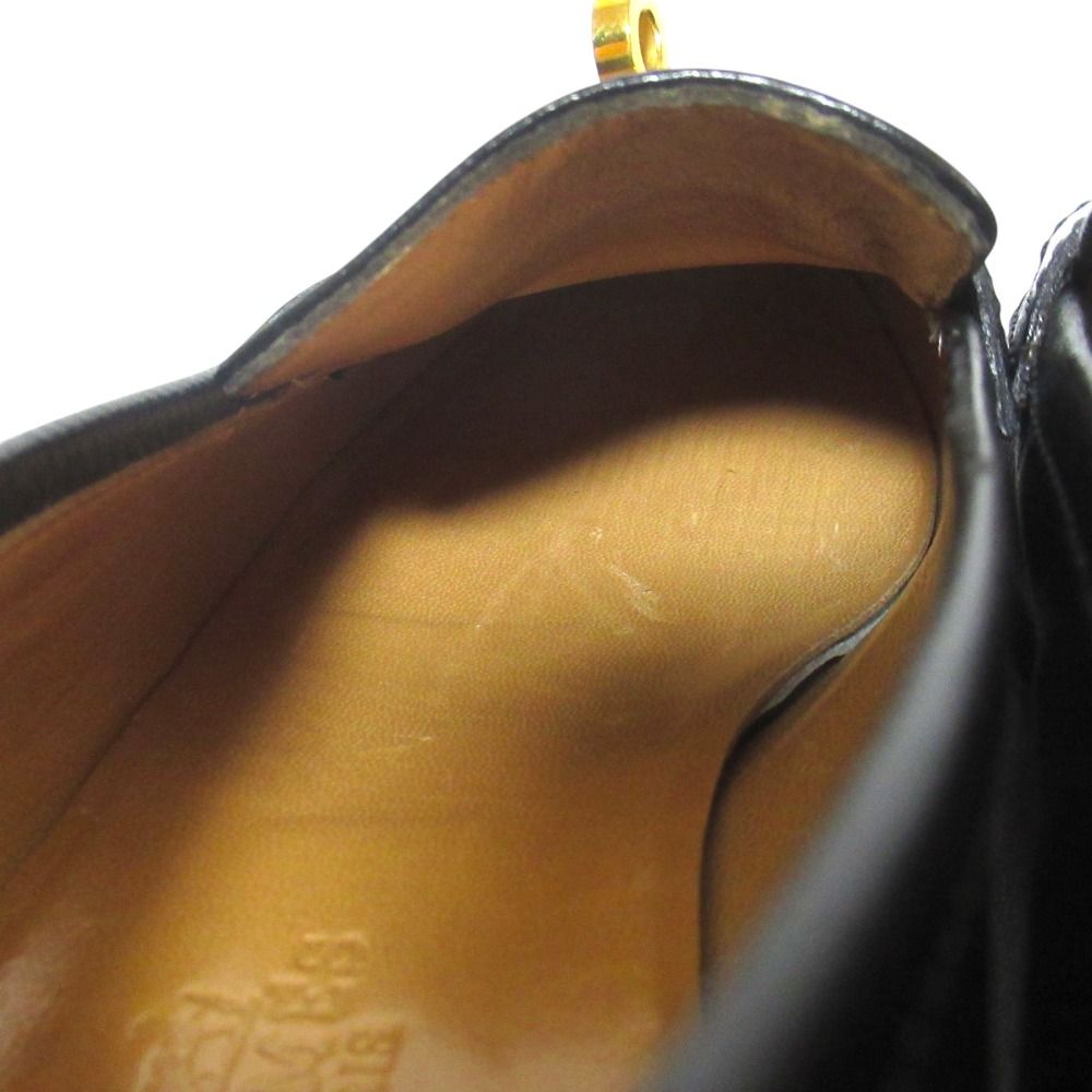 Hermes Kelly Loafers Shoes 35.5 Black Gold — view 6