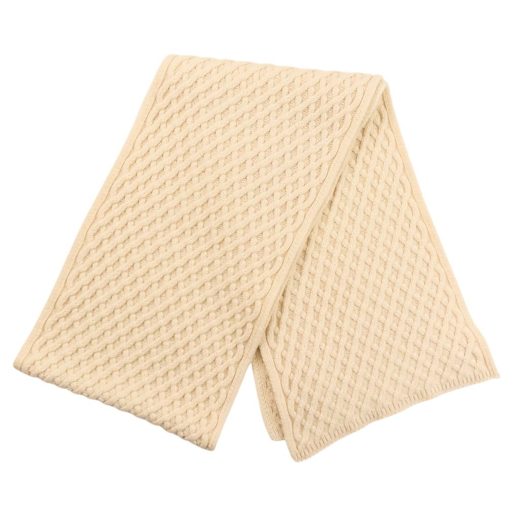 Chanel CC Logo Cashmere Mushroom Blue Knit Scarf Beige Sweater — view 2