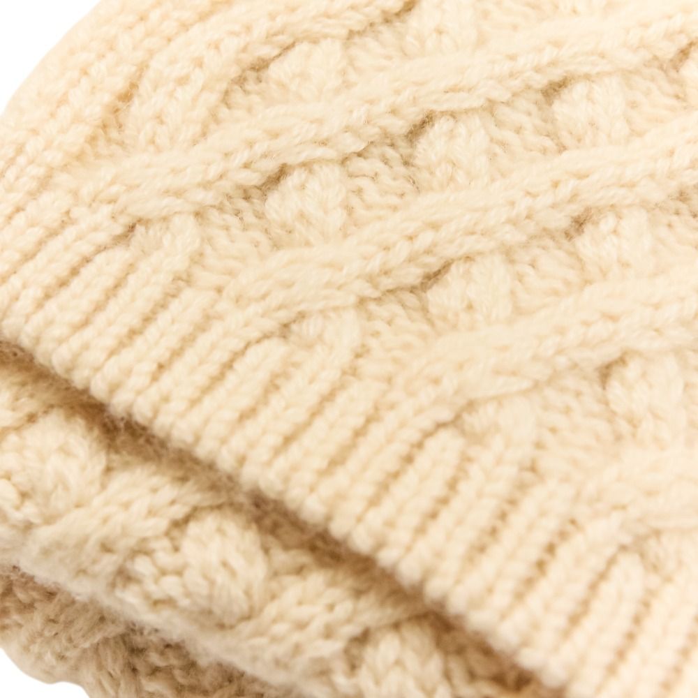 Chanel CC Logo Cashmere Mushroom Blue Knit Scarf Beige Sweater — view 5