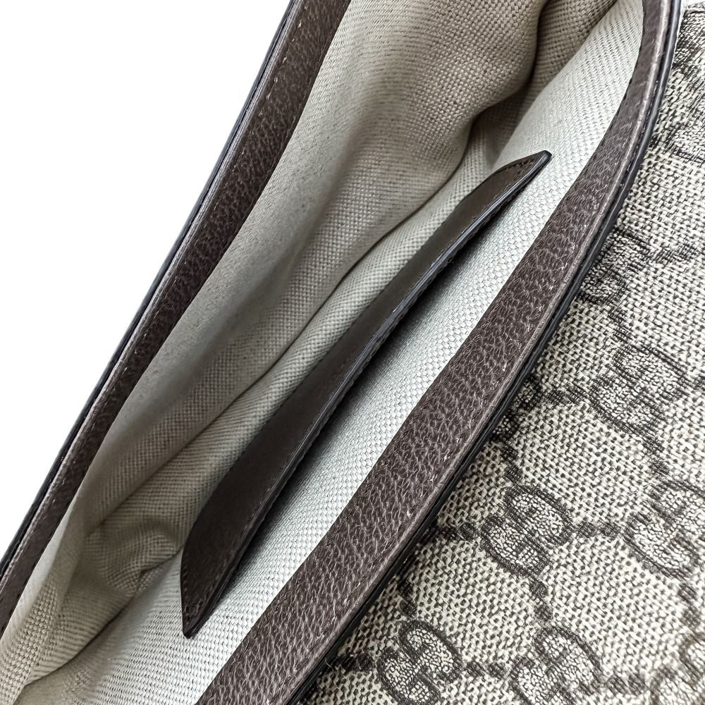 Gucci Office Web Line GG Split Muscadas Brown Shoulder Bag — view 7