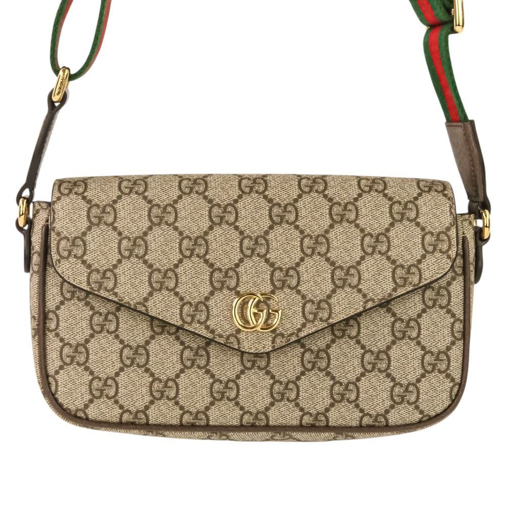 Gucci Office Web Line GG Split Muscadas Brown Shoulder Bag — view 2