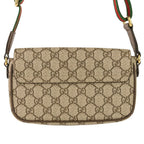 Gucci Office Web Line GG Split Muscadas Brown Shoulder Bag — view 3