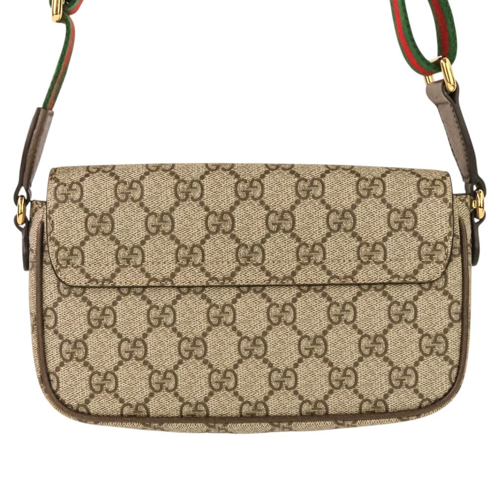 Gucci Office Web Line GG Split Muscadas Brown Shoulder Bag — view 3