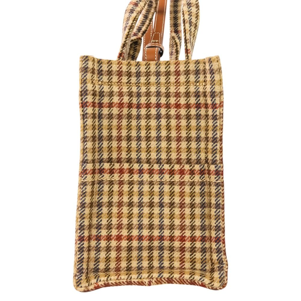 Celine Triomphe Logo Small Cabas Thais Tweed 2-Way Shoulder Bag Brown Beige — view 5