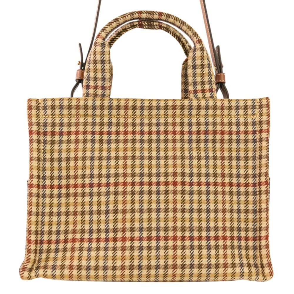 Celine Triomphe Logo Small Cabas Thais Tweed 2-Way Shoulder Bag Brown Beige — view 3