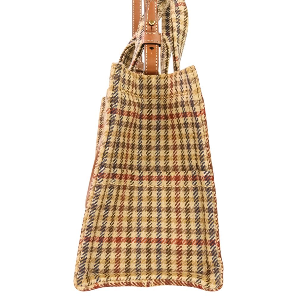Celine Triomphe Logo Small Cabas Thais Tweed 2-Way Shoulder Bag Brown Beige — view 4