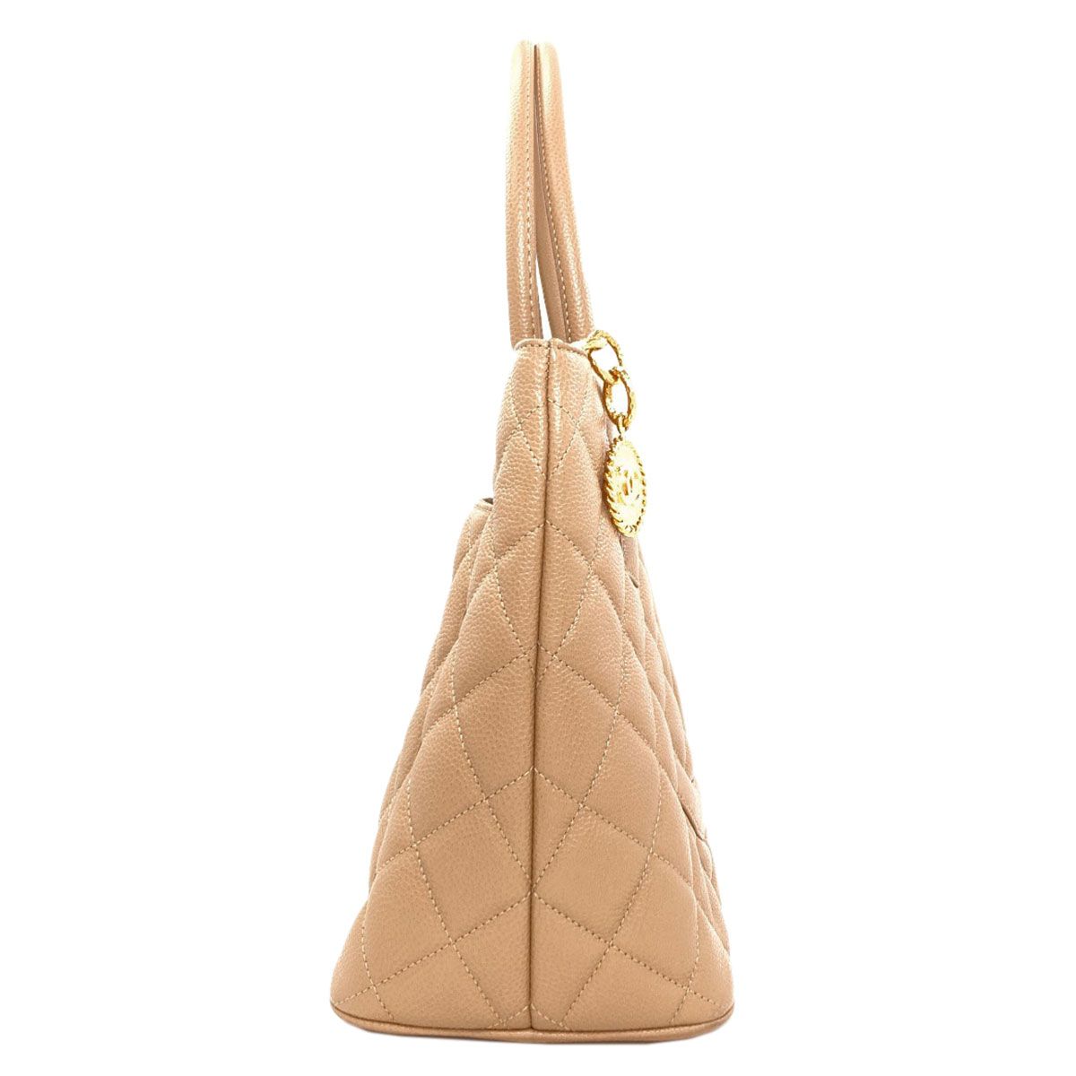 Chanel Medallion Tote Gold Grained Calfskin — view 3