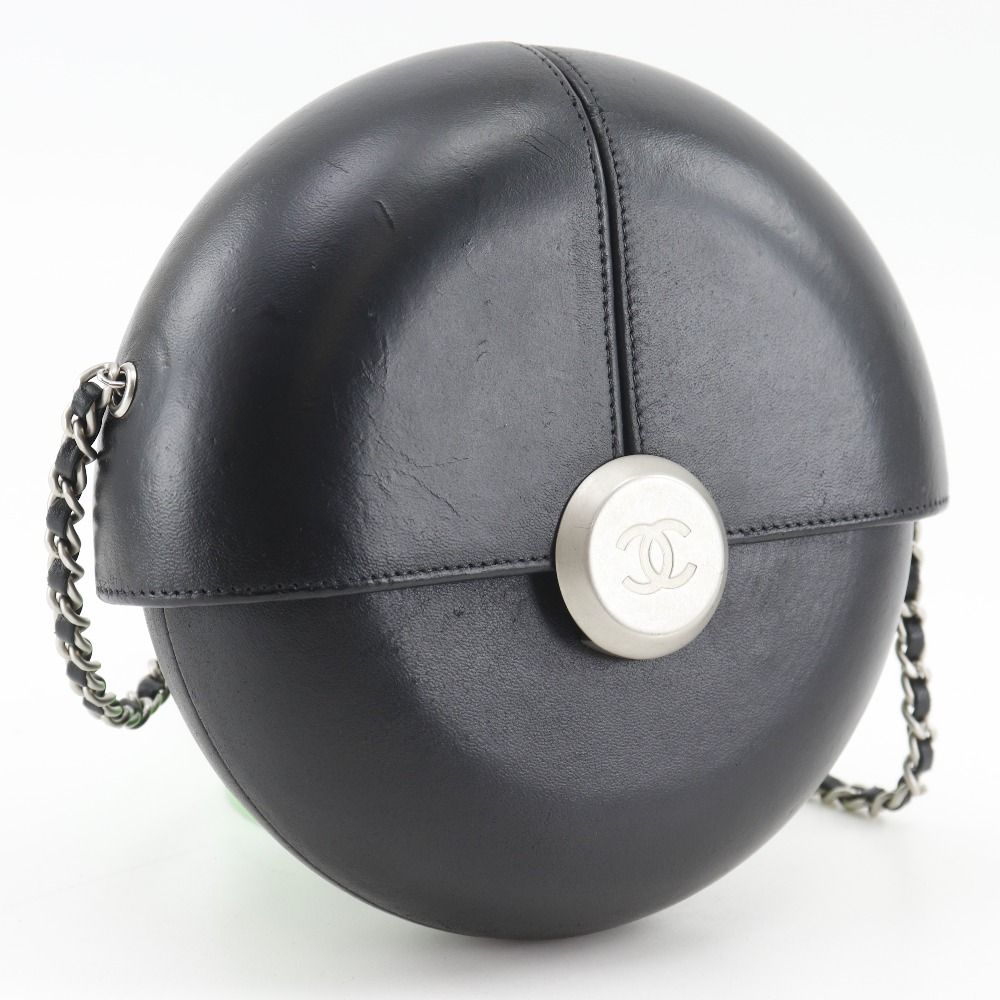 Chanel Chain Shoulder Evening in the Air Leather Black Bag — view 3