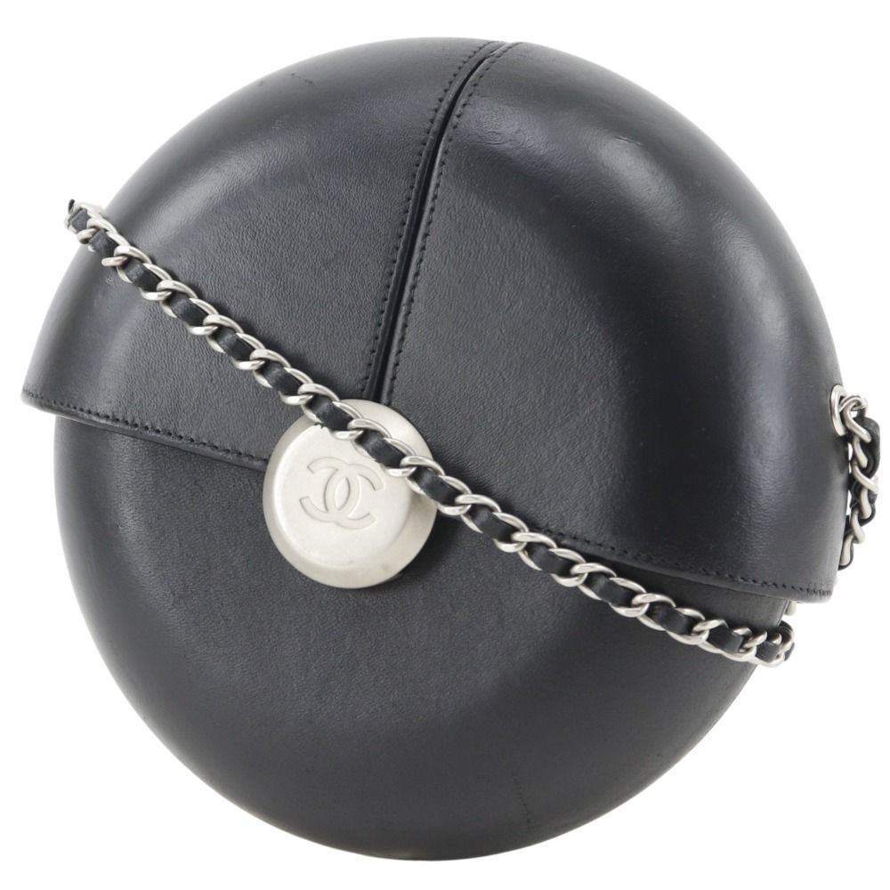 Chanel Chain Shoulder Evening in the Air Leather Black Bag — view 2