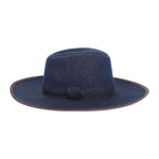 Hermes Wide Brim Hat Cotton Linen Indigo Blue 57 Travel Sea Resort — view 5