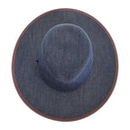 Hermes Wide Brim Hat Cotton Linen Indigo Blue 57 Travel Sea Resort — view 6
