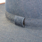 Hermes Wide Brim Hat Cotton Linen Indigo Blue 57 Travel Sea Resort — view 8