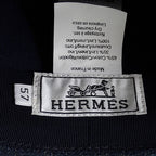 Hermes Wide Brim Hat Cotton Linen Indigo Blue 57 Travel Sea Resort — view 9