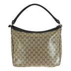 Gucci GG Crystal Brown Beige Gold Hobo Shoulder Bag — view 2