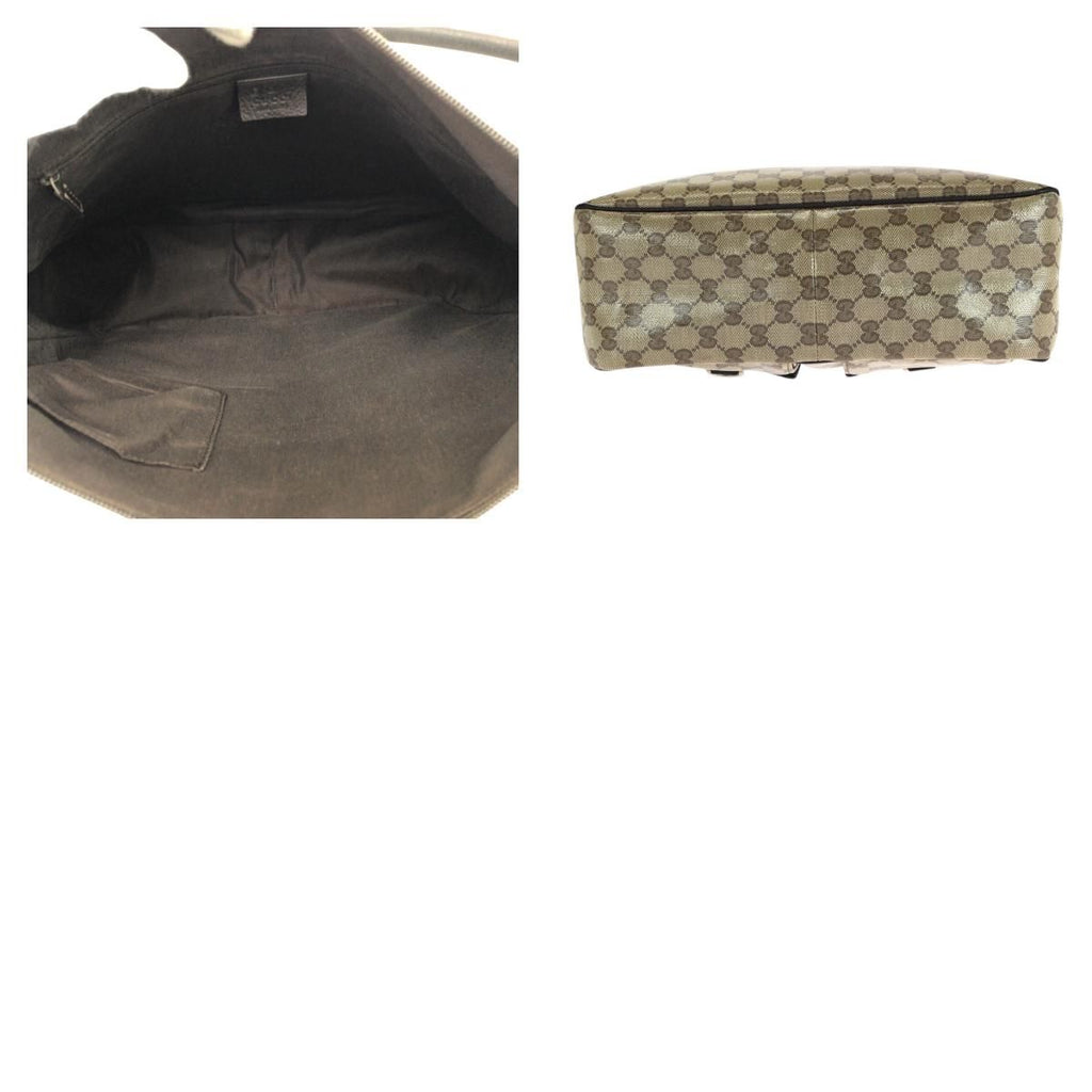 Gucci GG Crystal Brown Beige Gold Hobo Shoulder Bag — view 9