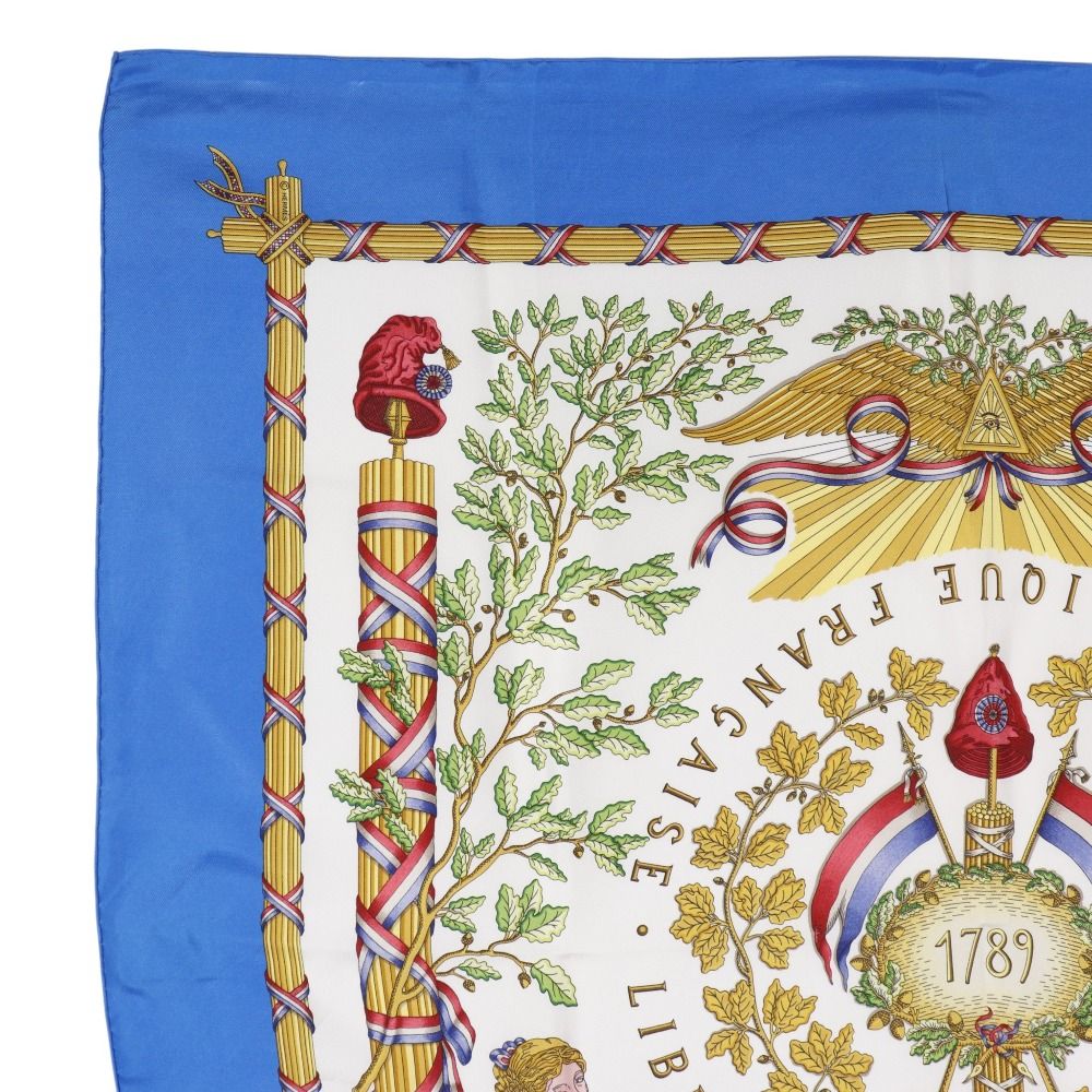 Hermes Carre 90 Silk Blue Scarf — view 2