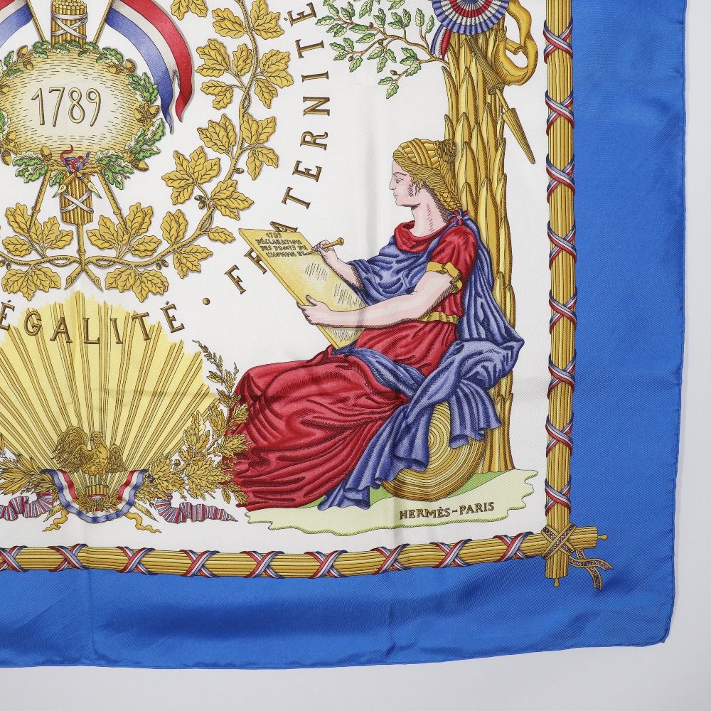 Hermes Carre 90 Silk Blue Scarf — view 5