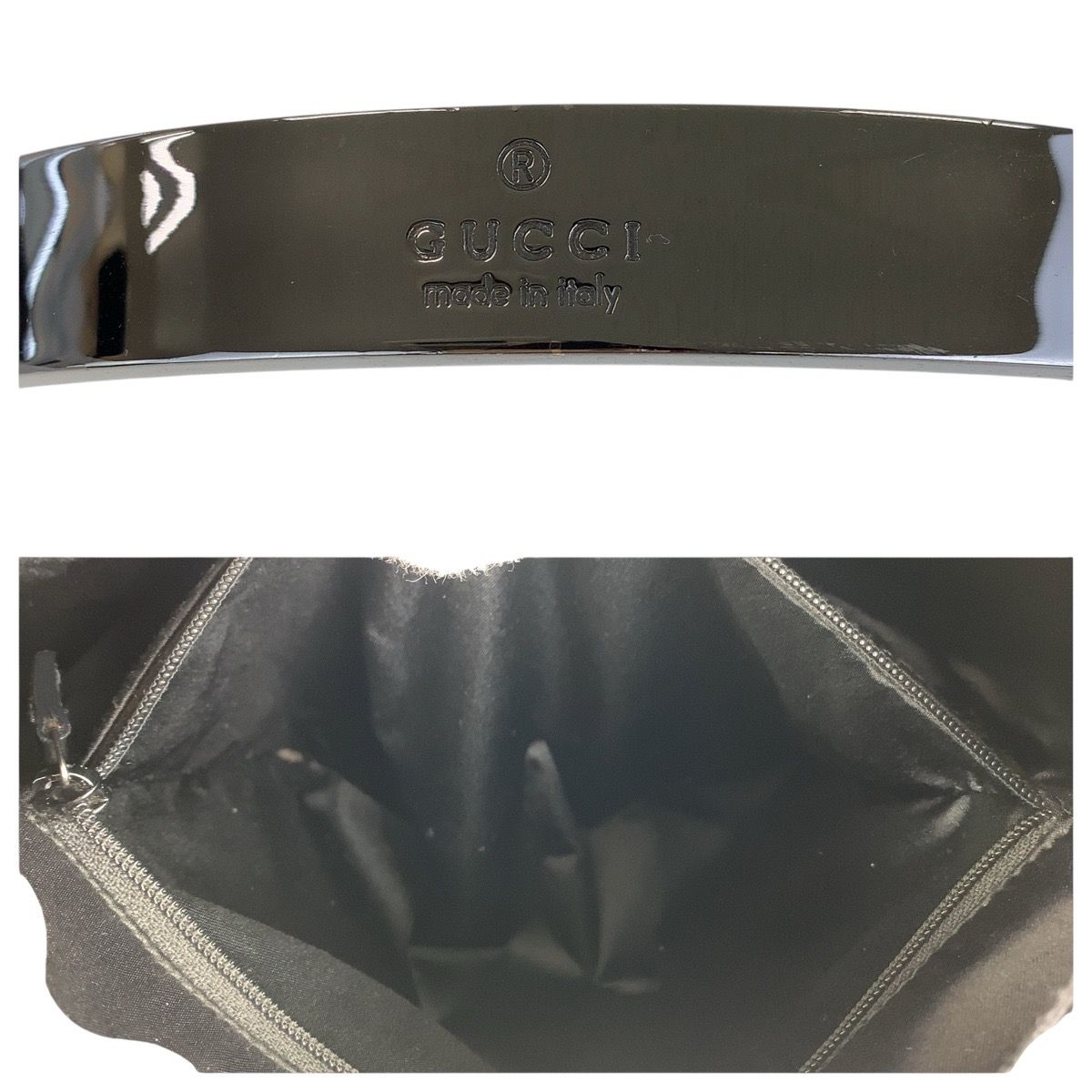 Gucci Hobo Black Silver Canvas Enamel 001 Shoulder Bag — view 6