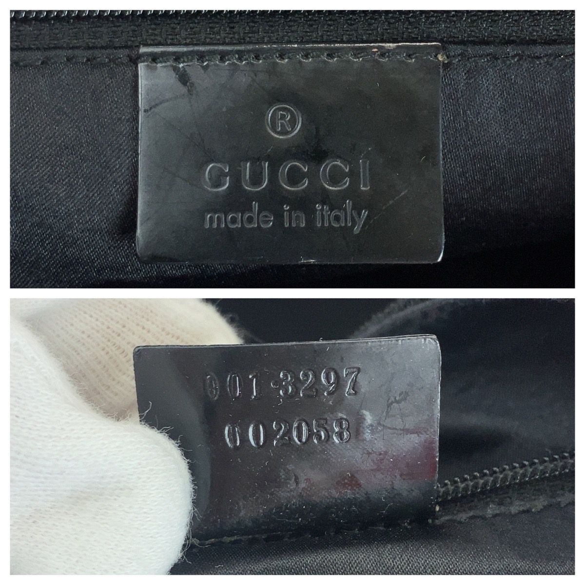 Gucci Hobo Black Silver Canvas Enamel 001 Shoulder Bag — view 4